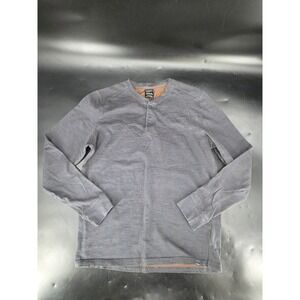 Prana Shirt Men's Medium Gray Long Sleeve Ronnie Henley II 3 Button